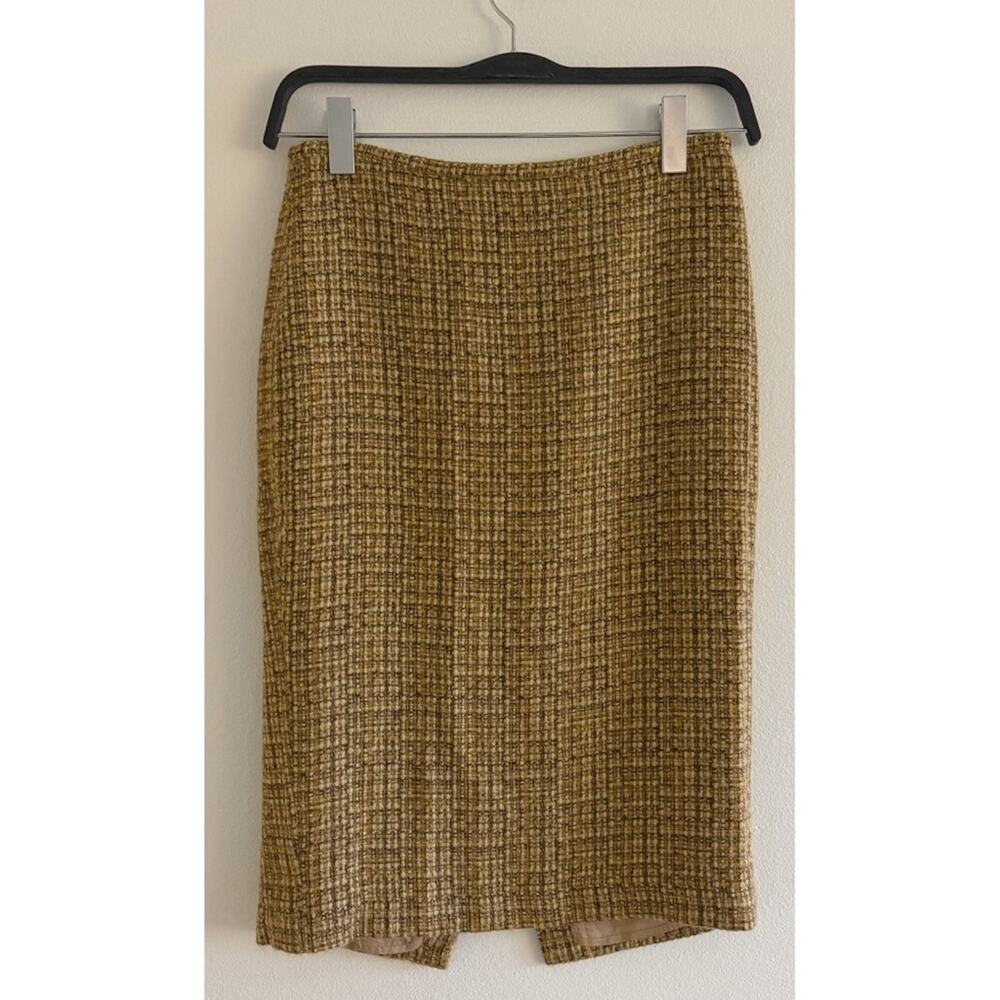 Moda International Soft Brown Wool Blend Pencil Skirt Size 6